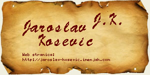 Jaroslav Košević vizit kartica